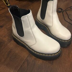 Dr. Martens White Leather Boots